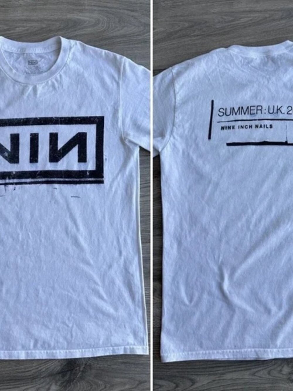 Nine Inch Nails T shirt Design 2 sided White short sleeve tee